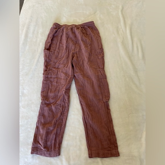 Free People Dusty Rose Cropped linen Cargo Pants - Picture 12 of 13